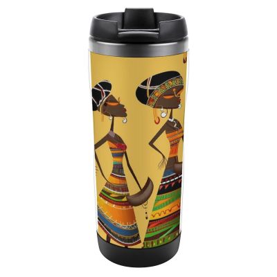 13 Oz Travel Mug Creative African Culture Stainless Steel Double Wall Vacuum Leak Proof Insulated Tumbler with Lid Hot And Cold Beverage Holder for Travel Picnic Outdoor