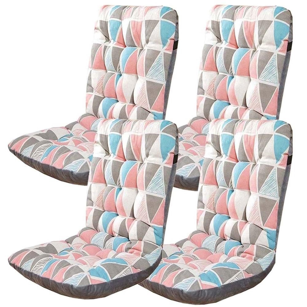 Chair Pads Cushion High Back Chair Cushions Set of 1 2 4 6, Dining -Kitchen -Office Chair Seat Cushion with Ties Thickened One-Piece Outdoor Indoor Furniture Chair Seat Cushion(7Q,33x42x45cm4pcs)