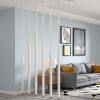 6 Pieces Floor Privacy Partition Post Screens Room Dividers Bathroom Apartment Wall Partition Curtain Partition Column Versatile Space Separator 2.3-7.9ft High(White,165cm/65in/5.41ft) view 1