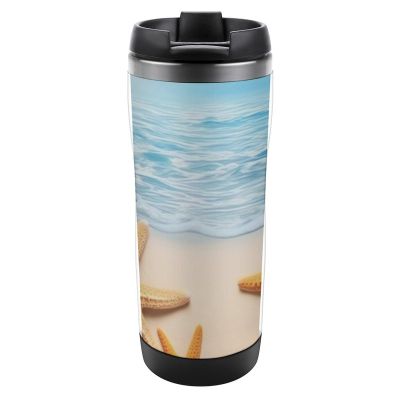 13 Oz Travel Mug Summer Starfish Stainless Steel Double Wall Vacuum Leak Proof Insulated Tumbler with Lid Hot And Cold Beverage Holder for Travel Picnic Outdoor