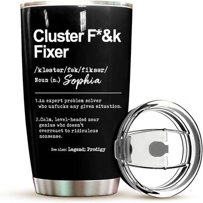20oz Tumbler, Funny Gifts for Coworkers, Cluster F*&k Fixer Tumbler, Boss Mug, Funny Gift For Boss, Cluster Fixer Coffee Mug, Gift for Problem Solver, Christmas Birthday Gifts for Team Leader Manager