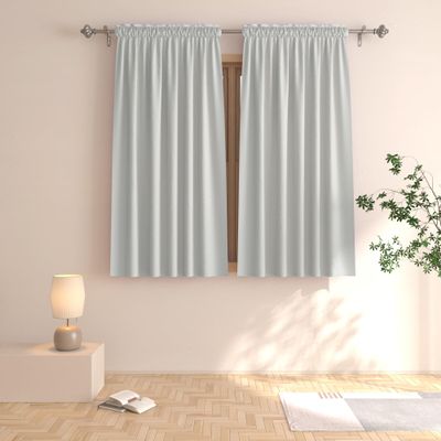 UPOPO Light Grey Room Darkening Curtains 48 inches Long Window Curtain Panels Living Room Kitchen Rod Pocket Thermal Insulated Drapes Bedroom Bathroom Basement 2 Panels 52"x48"