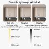 LED Smart Medicine Cabinet with Lights,Bathroom Wall Mount Anti-Fog Mirror Cabinet,Three-color light,Modern Bathroom Storage Wall Cabinet,LED Vanity Mirror Cabinet Time display,Paper hole,Towel bar(Gr view 2