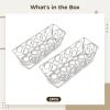 2 Decorative Metal Baskets for Tea and Sugar, Wire Organizers for Kitchen Countertop, Coffee Station, Bathroom Storage view 3