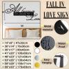 All Because Two People Fell In Love Sign,Metal Love Wall Decor, Lovers Sign Hanging, Bedroom Wall Decor for Couples, Valentine Art, Metal Wall Art for Living Room, Badroom (Black, 53"x25" | 135x64cm, metal wall art) view 4