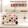 Hnvdkln Wood Figurines Display Stand With Acrylic Bracket Multi Layer Compact Cupcake Display Riser Sturdy Easy to Assemble Perfume Display Stand(transparent color,Four floors) view 2