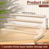 Hnvdkln Wood Figurines Display Stand With Acrylic Bracket Multi Layer Compact Cupcake Display Riser Sturdy Easy to Assemble Perfume Display Stand(transparent color,Four floors) view 4