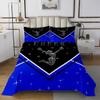 Manfei Cheer Kids Bedspread King Size, Cheerleader Lover Coverlet Set for Boy Girls Room Decor, Black Blue Cheerleading Quilted Coverlet with 2 Pillowcases, Soft Polyester Bedding Quilt view 2
