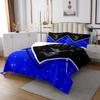Manfei Cheer Kids Bedspread King Size, Cheerleader Lover Coverlet Set for Boy Girls Room Decor, Black Blue Cheerleading Quilted Coverlet with 2 Pillowcases, Soft Polyester Bedding Quilt view 3