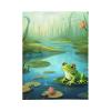 40"X30" Throw Blanket Plush Flannel Fleece Blanket Soft Lightweight Frog in A Pond Cozy Blankets for Bed Couch Sofa Travel view 2
