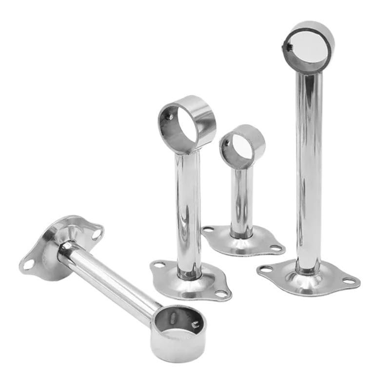 1pcs Wardrobe Flange Base Rail Support Bracket Stainless Steel Curtain Rod Socket(32-300mm)
