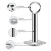 1pcs Wardrobe Flange Base Rail Support Bracket Stainless Steel Curtain Rod Socket(32-300mm) view 2