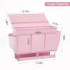Frjjthchy Bedside Caddy Bedside Organizer,Bed Caddy with 11 Pockets and Power Strip Holder,Versatile Bedside Storage Caddy for Home,Dorm,Bunk,Hospital,Crib Bed (Pink) view 2