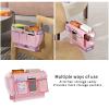 Frjjthchy Bedside Caddy Bedside Organizer,Bed Caddy with 11 Pockets and Power Strip Holder,Versatile Bedside Storage Caddy for Home,Dorm,Bunk,Hospital,Crib Bed (Pink) view 3