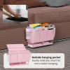 Frjjthchy Bedside Caddy Bedside Organizer,Bed Caddy with 11 Pockets and Power Strip Holder,Versatile Bedside Storage Caddy for Home,Dorm,Bunk,Hospital,Crib Bed (Pink) view 4