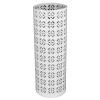Metal Hollow Round Copper Pattern Umbrella Holder Space Saving Stylish Bin for Home Entryway Office (M)(White,M) view 1