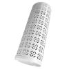 Metal Hollow Round Copper Pattern Umbrella Holder Space Saving Stylish Bin for Home Entryway Office (M)(White,M) view 2