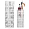 Metal Hollow Round Copper Pattern Umbrella Holder Space Saving Stylish Bin for Home Entryway Office (M)(White,M) view 3