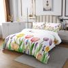 Feelyou Tulip Bedspread Twin Size Kids Floral Flower Coverlet Set for Boys Girls Teens Blossom Flowers Pattern Quilted Coverlet Breathable Natural Theme Quilted Quilt for Bedroom Living Room view 3