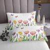 Feelyou Tulip Bedspread Twin Size Kids Floral Flower Coverlet Set for Boys Girls Teens Blossom Flowers Pattern Quilted Coverlet Breathable Natural Theme Quilted Quilt for Bedroom Living Room view 4