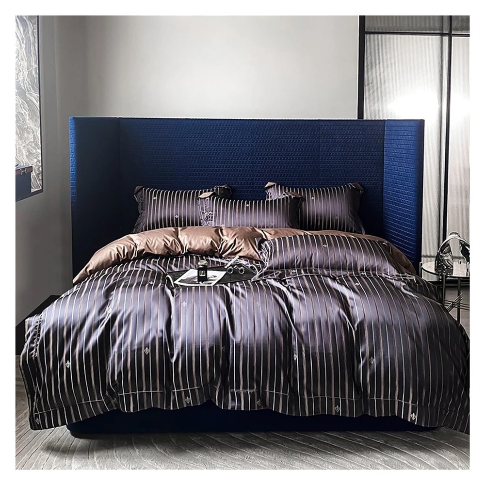 1200TC Cotton Stain Bedding Sets Queen King Size Duvet Cover Bedsheet Pillowcase,Bed