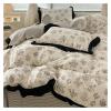 1.2/1.5/1.8/2.0M Duvet Cover French Retro 3/4PCS Cotton Sheets Black White Lace Quilt Cover Bedding Set Home Textile,Bed view 3