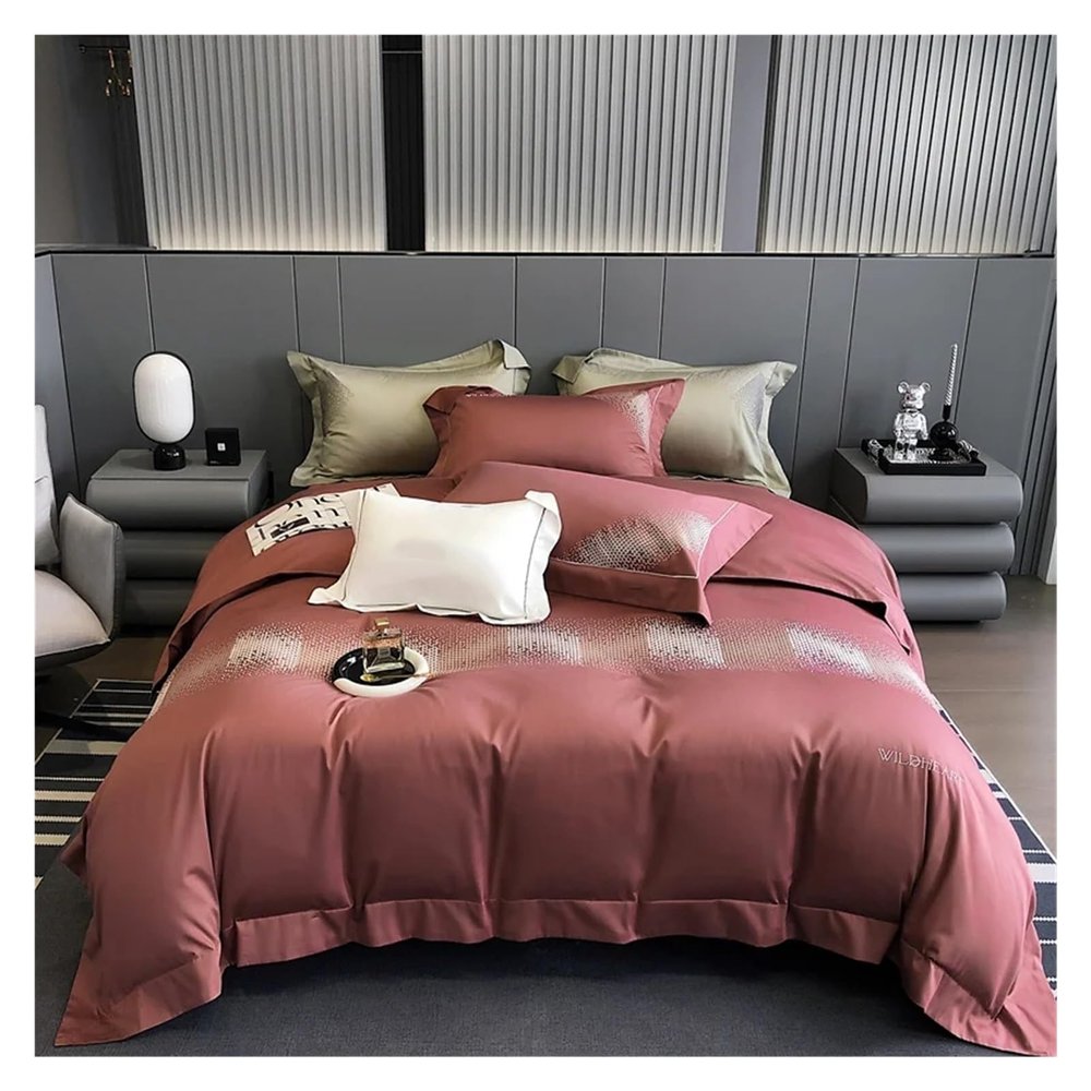 Luxury Embroidery Bedding Set 1000TC Egyptian Cotton Soft Duvet Cover Set Bed Sheet Set Pillowcases King Queen Size Bed Sets,Bed
