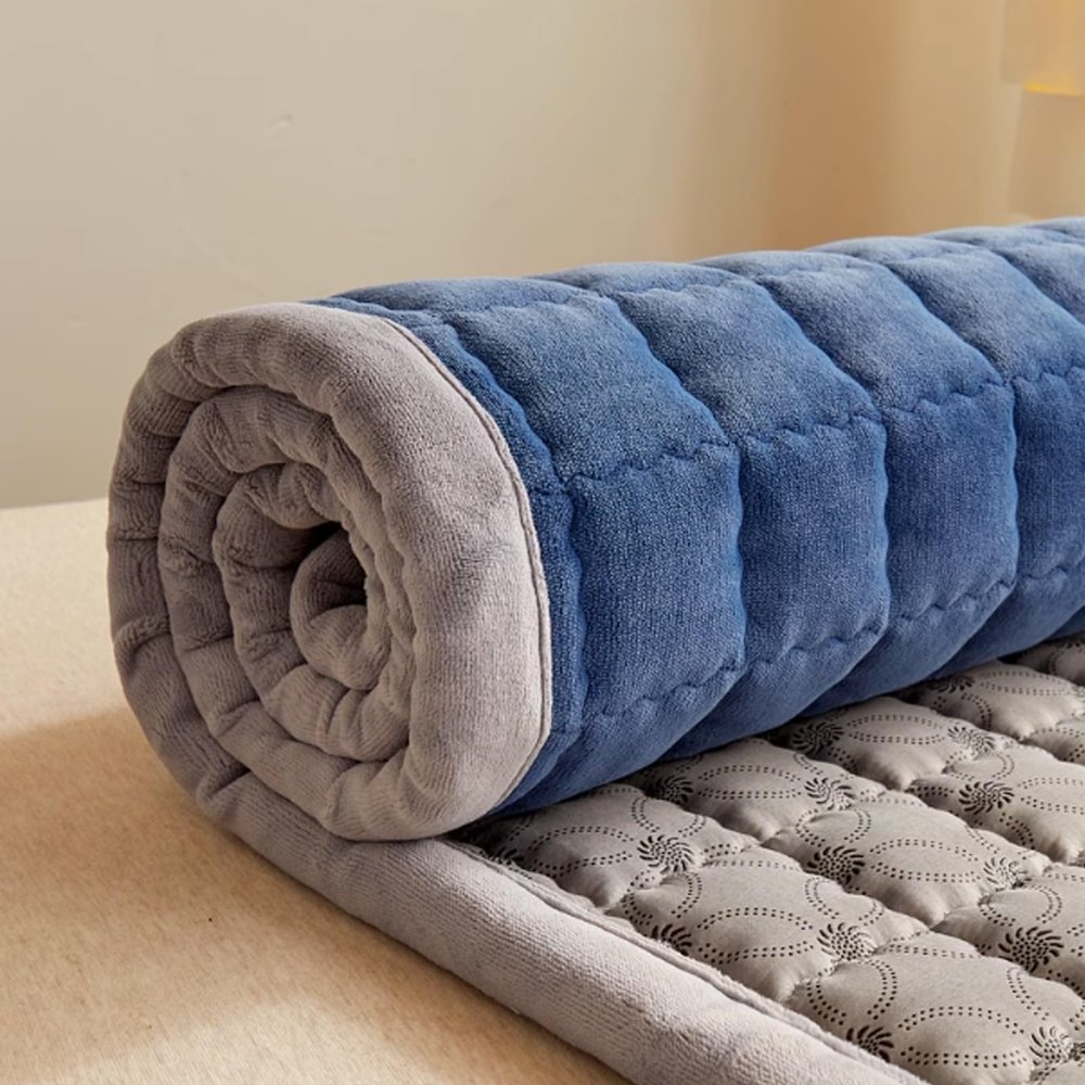 YUNSEU Portable Futon Mattress, Thick Roll-up Mattress, Full Size Floor Mattress, Guest Sleeping Mat, Student Dormitory Sleeping Mat, Single Double Folding Floor Mattress,Save Space