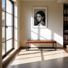55-Inch Brown Leather Ottoman Bench with Metal for Home Dcor view 4