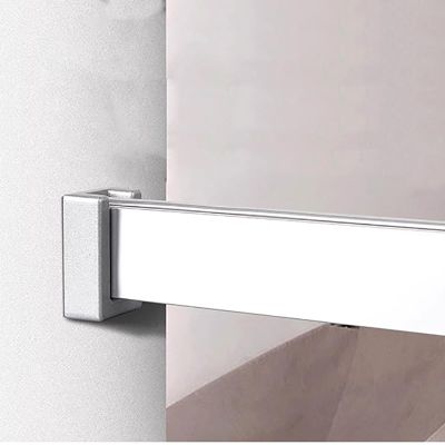 Elitix Heavy Duty Wardrobe Clothes Pole with Middle Support, Metal Closet Rod Rail Support Shelf Pipe Bracket Holder, Coats Hanger Rail Wall Mounted(Silver,50cm(19 3/4"))