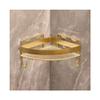 ZSG642KGF Bathroom Shelf Corner Shower Caddy, Adhesive Wall Mounted with Hooks, No Drill Triangle Acrylic Shower Organizer with Metal Fence, Modern Style, Gold Finish view 1