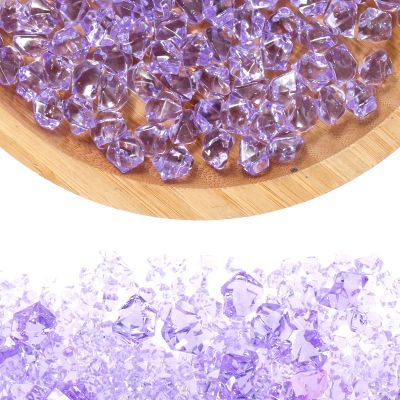 1330Pcs Acrylic Faux Crushed Ice Rocks for Vase Fillers Crafts Irregular Shape Clear Faux Ice Rock Crystals Assorted Sizes Faux Gems for Kids Treasure Toy US(1330,purple)