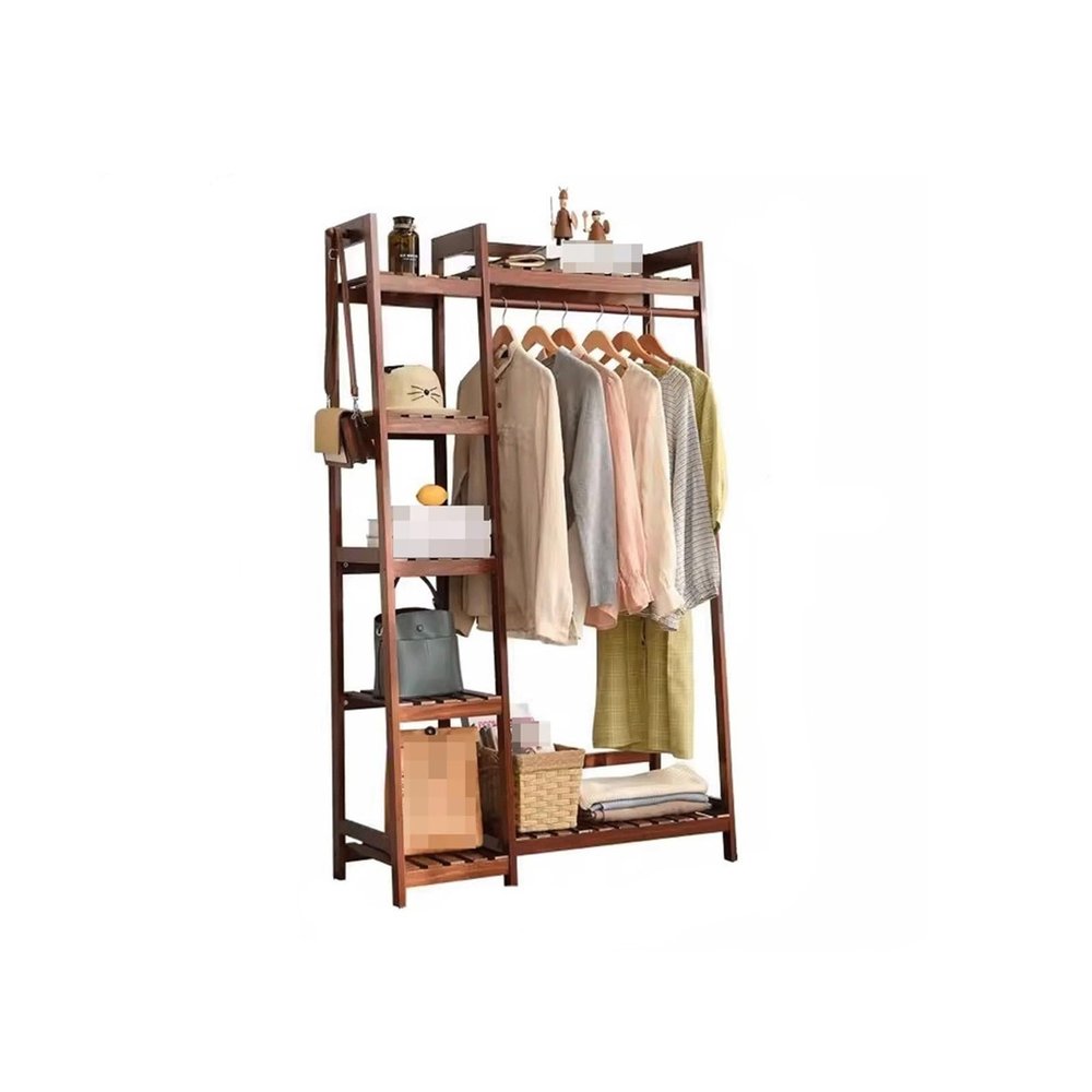 DIEYPOL Coat Rack Standing Clothes Rack Floor-Standing Bedroom Wooden Clothes Hanger Simple Home Clothes Hanging Rack Storage Rack Coat Rack