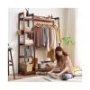 DIEYPOL Coat Rack Standing Clothes Rack Floor-Standing Bedroom Wooden Clothes Hanger Simple Home Clothes Hanging Rack Storage Rack Coat Rack view 4