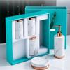 CWENZXDIA Bathroom Accessory Set 5 Packs Ceramic Bathroom Set Bath Organizer with Soap Dispenser Toothbrush Holder Tumbler Soap Dish Bathroom Decor view 4