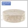 35.43'' Fiberglass Coffee Tables for Living Room,Round Center Table Imitation Stone Table,Vintage Side Modern Coffee Tables for Office Apartment,No Need Assembly-Beige view 2