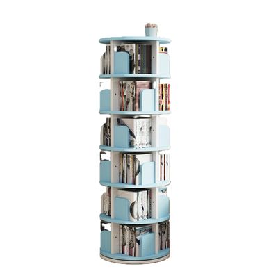 360 Rotating Bookshelf Rotating Bookshelf Tower Spinning Bookshelf Bookshelf With Storage Corner Bookshelf With Storage Suitable for Book Storage living Room Bedroom Study (assembly Required)(Blue,195