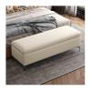 Ottoman With Storage, Upholstered Storage Bench, Storage Toy Box With Seating, Rectangle Shoe Changing Stool, End Of Bed Bench, For Living Room, Bedroom, Entryway, Hallway, Office(White,140x40x42cm) view 1