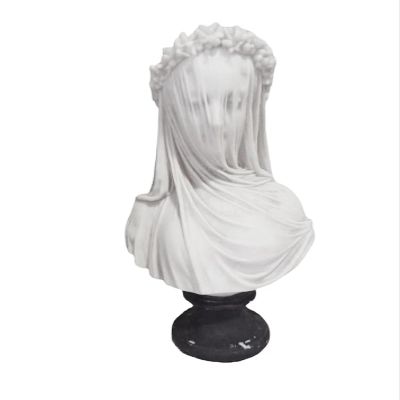 LFMDZC White Resin Art Deco Sculpture, Greek Goddess Bust Statue Home Decorations for Art Collection Ornament Bookshelves