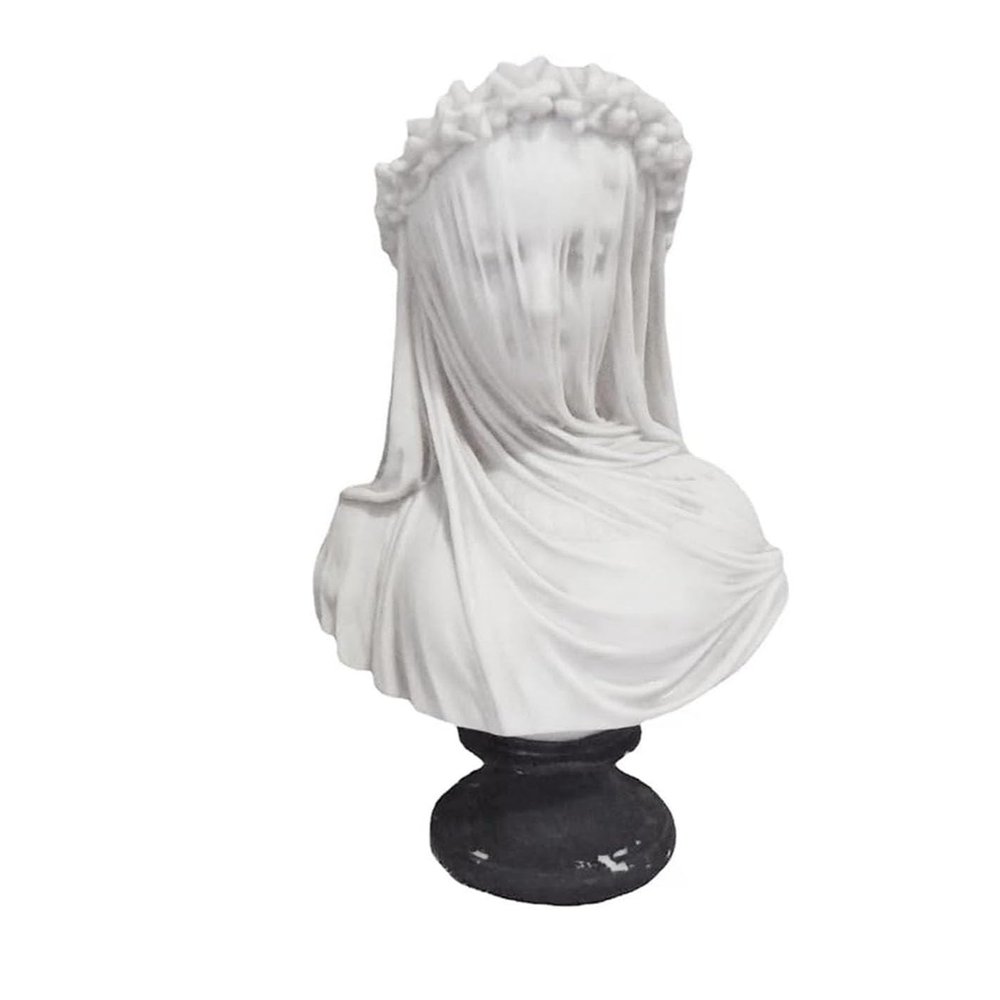 LFMDZC White Resin Art Deco Sculpture, Greek Goddess Bust Statue Home Decorations for Art Collection Ornament Bookshelves