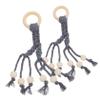 Alipis 2pcs Bohemian Banana Hanging Hooks Set Hand-Woven Cotton Rope for Kitchen Fruit and Vegetable Display Stylish Wall Organizer with Wooden Beads Grey Color view 1