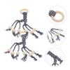Alipis 2pcs Bohemian Banana Hanging Hooks Set Hand-Woven Cotton Rope for Kitchen Fruit and Vegetable Display Stylish Wall Organizer with Wooden Beads Grey Color view 3