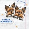 (2 Packs) I Woof You Cute Yorkie Magnets - Yorkie Pet Mom Dad Yorkshire Terrier Magnets - 5 Inches On Longest Side - Premium Magnet - for Fridges, Toolboxes, Cars - Made in USA - MAG2348 view 3