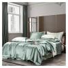 600TC Cotton White with Gray/Blue Embroidered Soft Duvet Cover Set Bed Sheet Pillowcase Double Queen King 4Pcs Bedding Set,Bed view 1