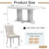 5 Piece Dining Table Set with 4 Fabric Dining Chairs,Luxury Faux Marble Dining Table and Chair Set for 4, White Marble Dining Room Table Set w/Silver Pedestal, 70in Dining Kitchen Table Set for 4 view 3