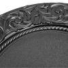 100Pcs Charger Plates Bulk with Floral Pattern, 13" Round Floral Plates Embossed Rim Plastic Charger Plate Decorative Round Plate Chargers for Dinner Wedding Party Event Tabletop Setting Decor Black view 3