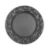 100Pcs Charger Plates Bulk with Floral Pattern, 13" Round Floral Plates Embossed Rim Plastic Charger Plate Decorative Round Plate Chargers for Dinner Wedding Party Event Tabletop Setting Decor Black view 4