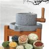 JevLoN Natural Granite Stone Grain Mill - Hand Crank Grinder, Grain Mil with Oak Wood Stand, Manual Grinder for Rice, Coffee Beans, Wheat, Beans(22x35cm) view 1