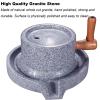 JevLoN Natural Granite Stone Grain Mill - Hand Crank Grinder, Grain Mil with Oak Wood Stand, Manual Grinder for Rice, Coffee Beans, Wheat, Beans(22x35cm) view 3