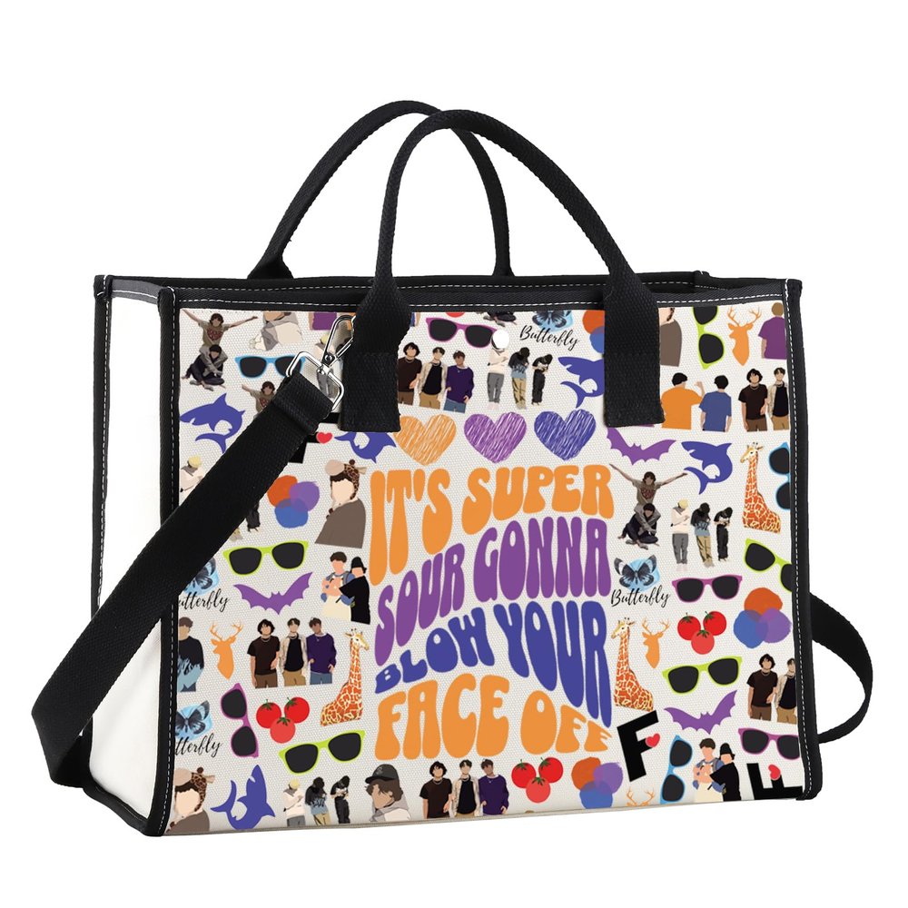 JNIAP Channel Video Tote Bag Channel Video Gifts Team Orange Purple Blue Gifts Channel Video Merch (IT'S SUPER Tote)
